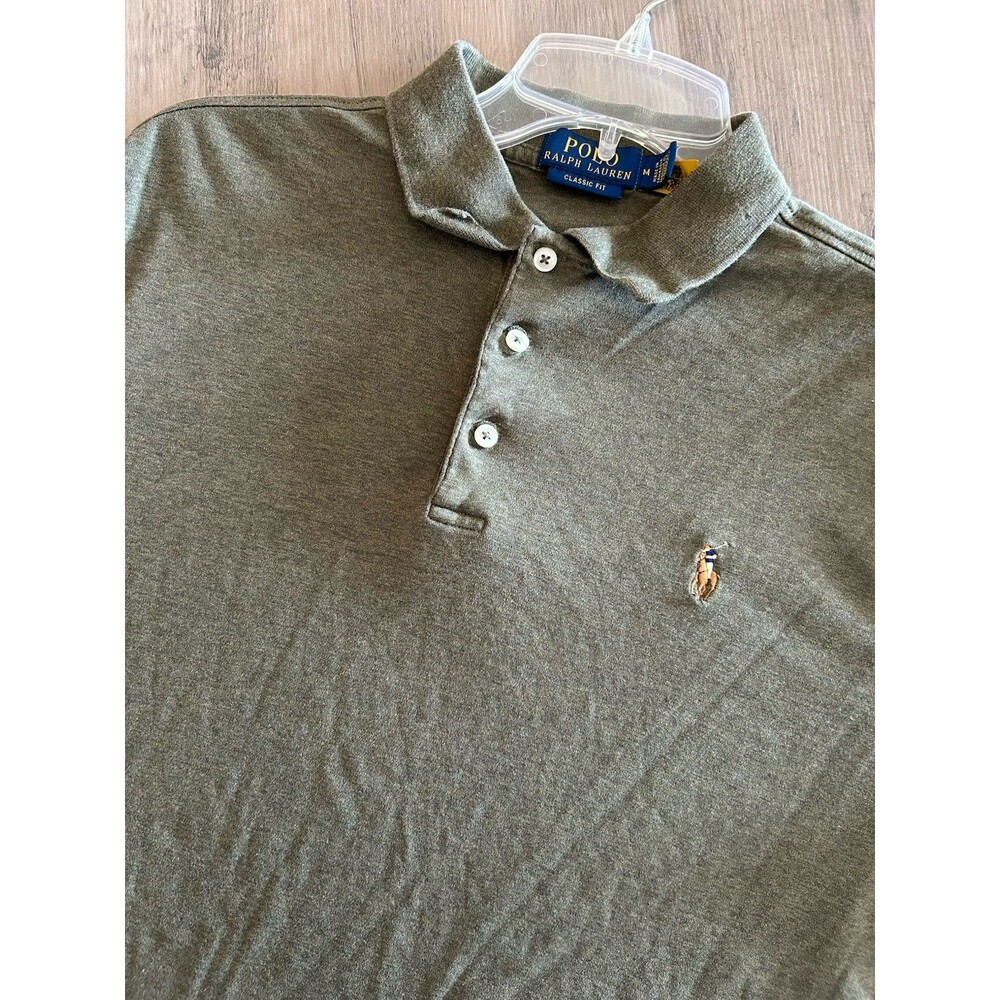 Polo Ralph Lauren Polo Shirt Mens M Green Cotton Soft Touch Short Sleeve Classic